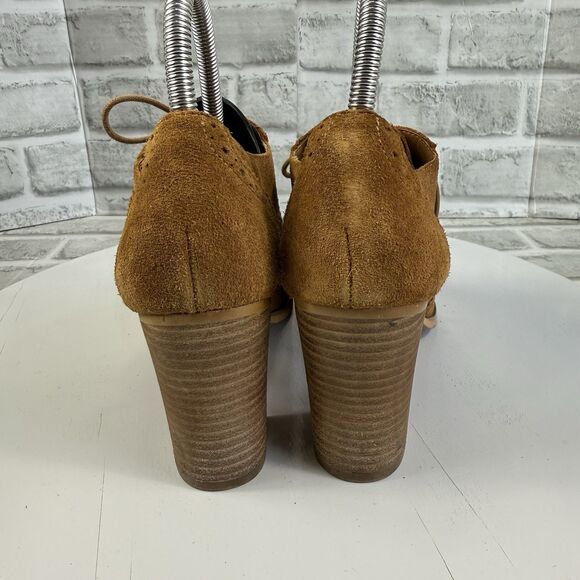 Steve Madden Omyra Women's Size 7.5 Brown Suede Oxford Block Heel Lace Up Bootie - Picture 8 of 12